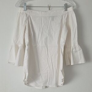 White House Black Market Cream Off-Shoulder Blouse